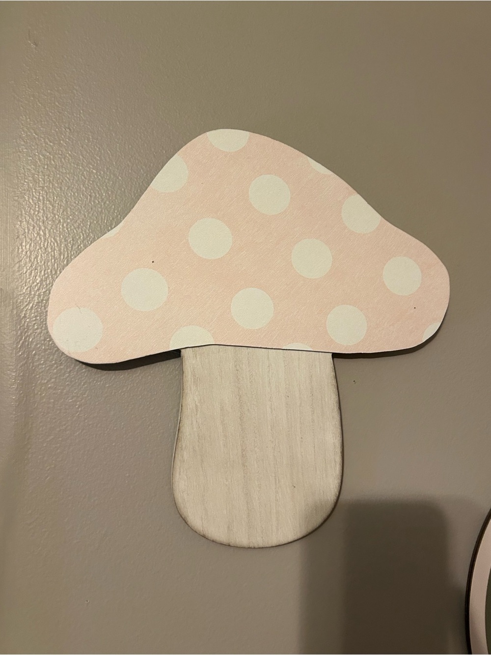 PINK POLKA DOT MUSHROOM WALL DECOR